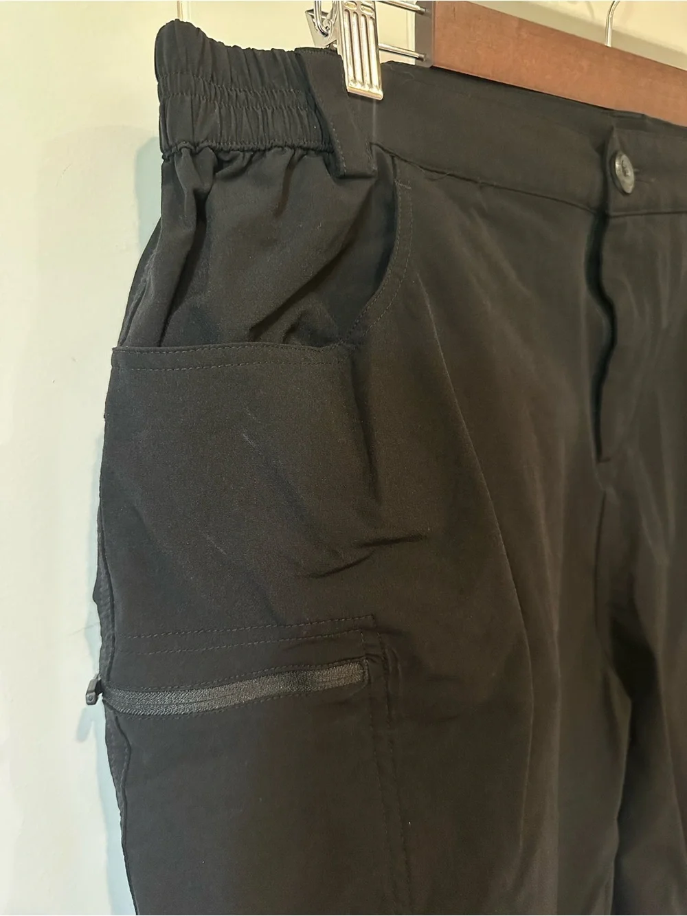 Willit Black Outdoor Shorts Men’s XL Quick‑Dry Elastic Waist Zipper Pockets
